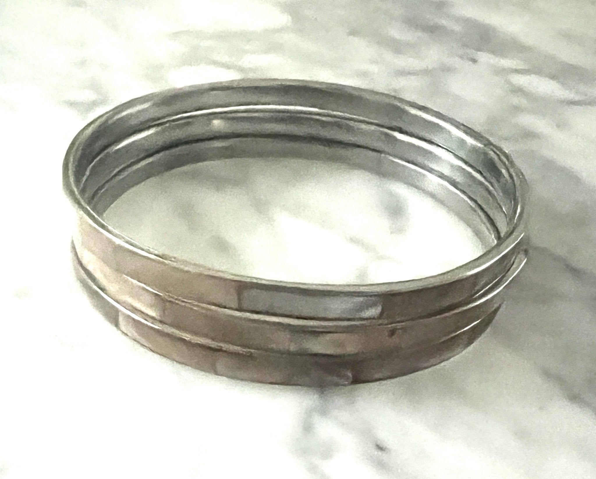 Inlaid Mosaic Bangle Brown Mother of Pearl - ivyandlavyboutique Erik & Mike