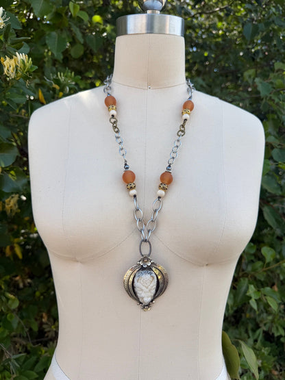 Inner Beast Orange Glass Necklace - ivyandlavyboutique ivyandlavyboutique