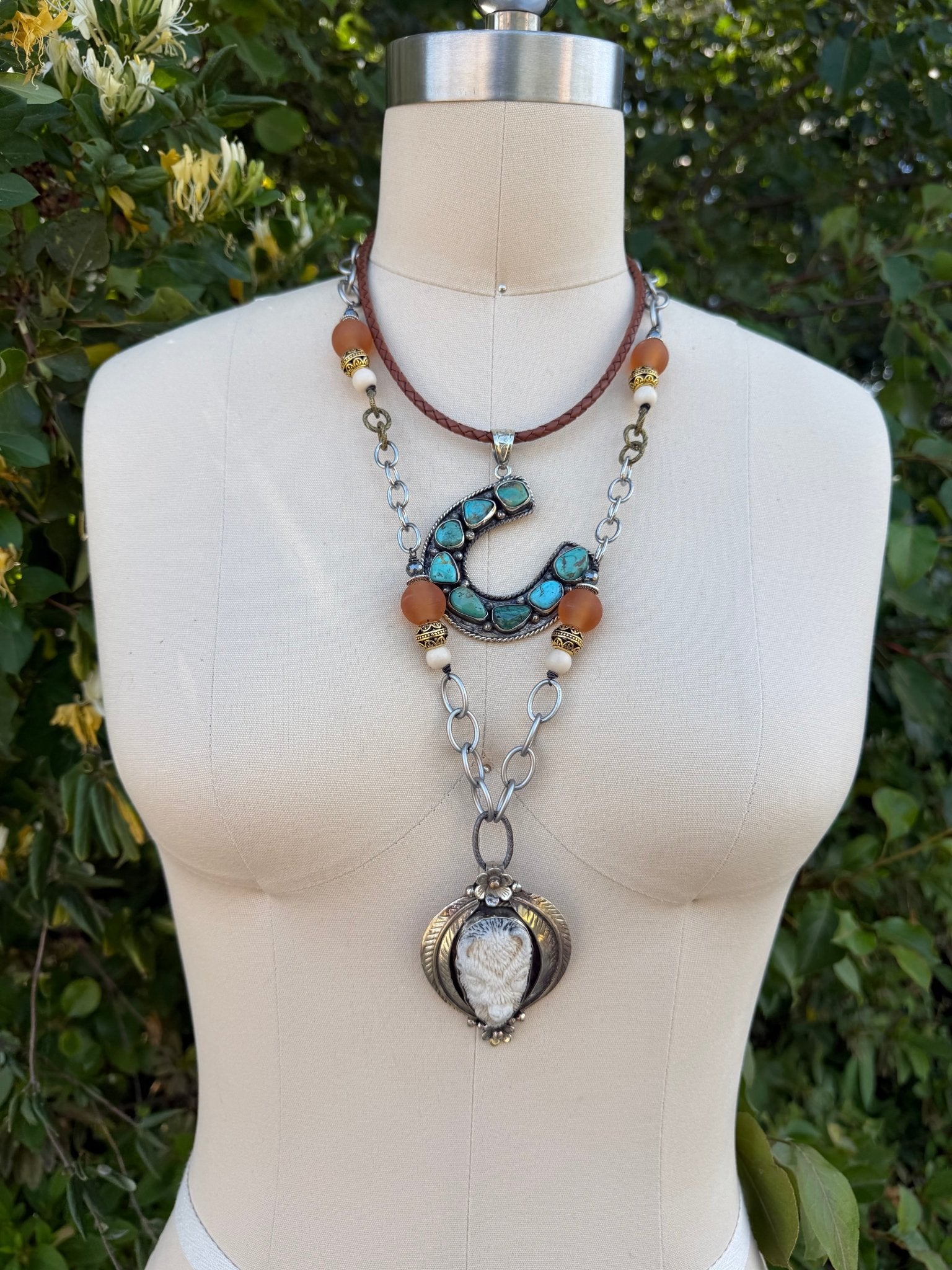 Inner Beast Orange Glass Necklace - ivyandlavyboutique ivyandlavyboutique