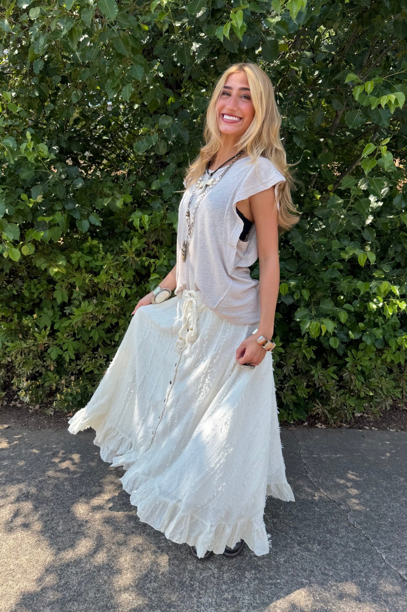 Jannet Mushroom Color Tank - ivyandlavyboutique Love Stitch