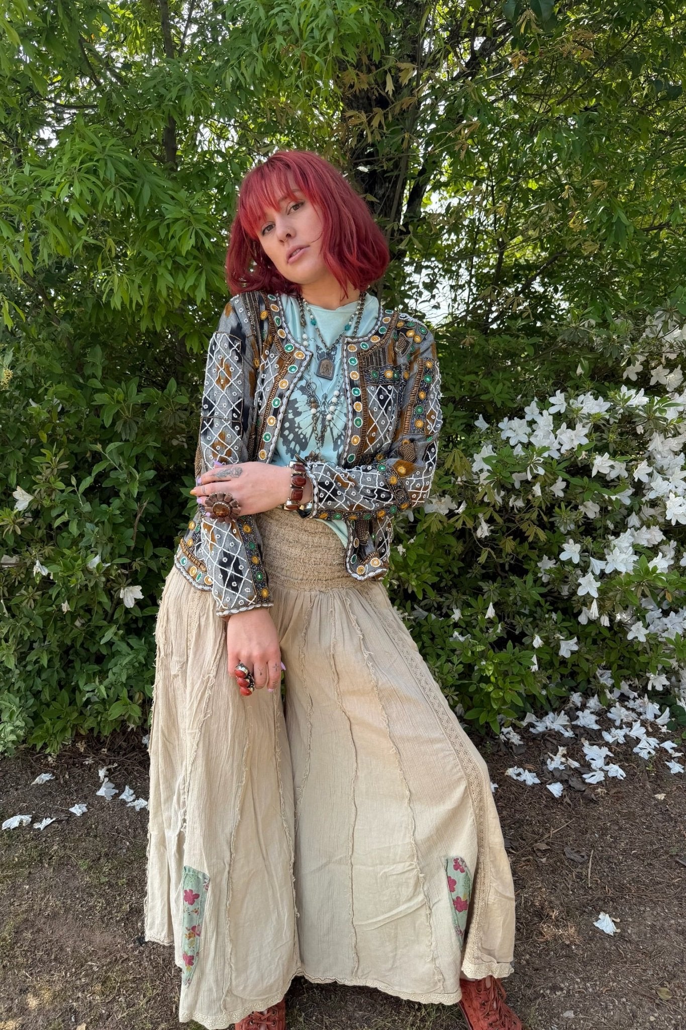 Jeweled Cropped Jacket - ivyandlavyboutique LA Skirts