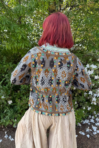 Jeweled Cropped Jacket - ivyandlavyboutique LA Skirts