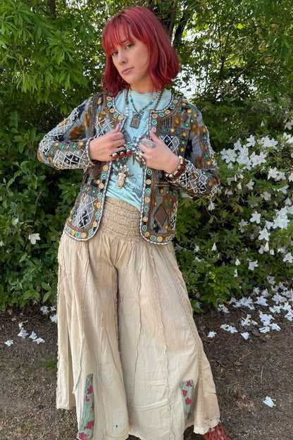 Jeweled Cropped Jacket - ivyandlavyboutique LA Skirts