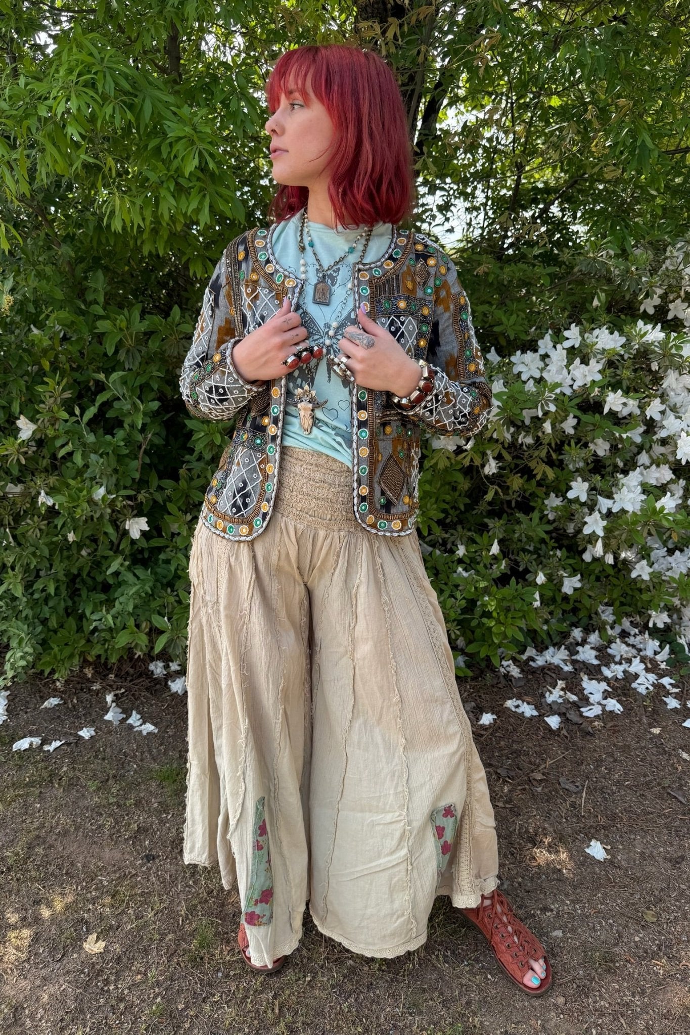 Jeweled Cropped Jacket - ivyandlavyboutique LA Skirts