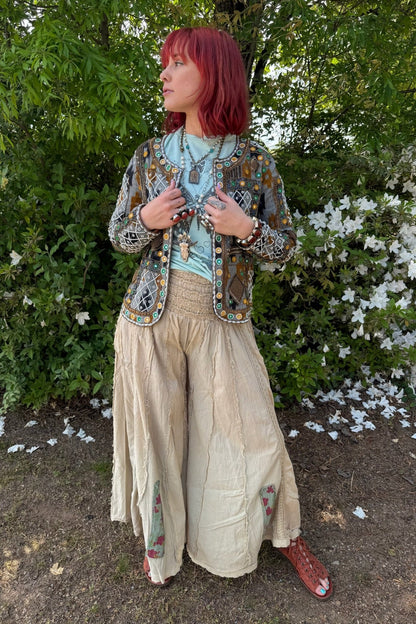 Jeweled Cropped Jacket - ivyandlavyboutique LA Skirts