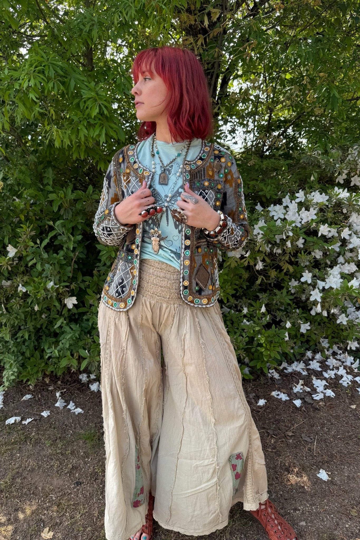 Jeweled Cropped Jacket - ivyandlavyboutique LA Skirts