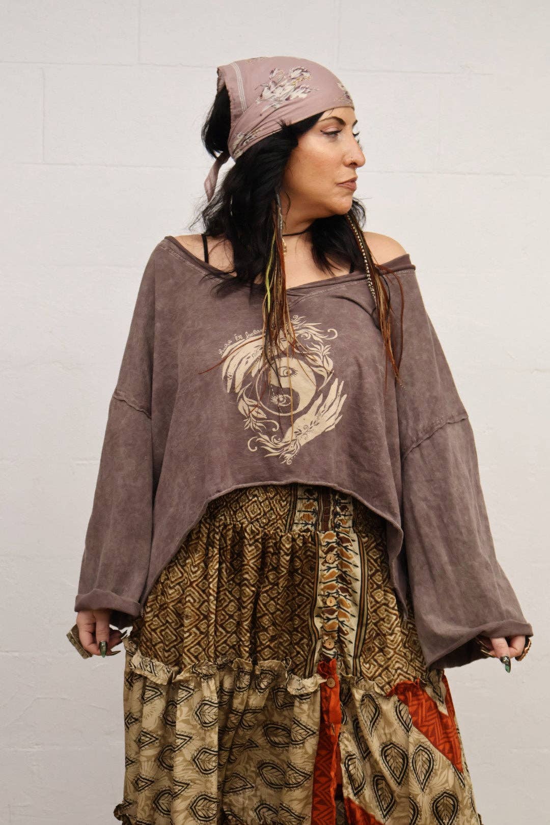 Kantha Bae Dream Cropped Tee - Held In Balance Yin Yang Boho - ivyandlavyboutique Kantha Bae