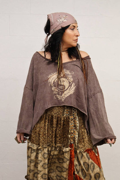 Kantha Bae Dream Cropped Tee - Held In Balance Yin Yang Boho - ivyandlavyboutique Kantha Bae