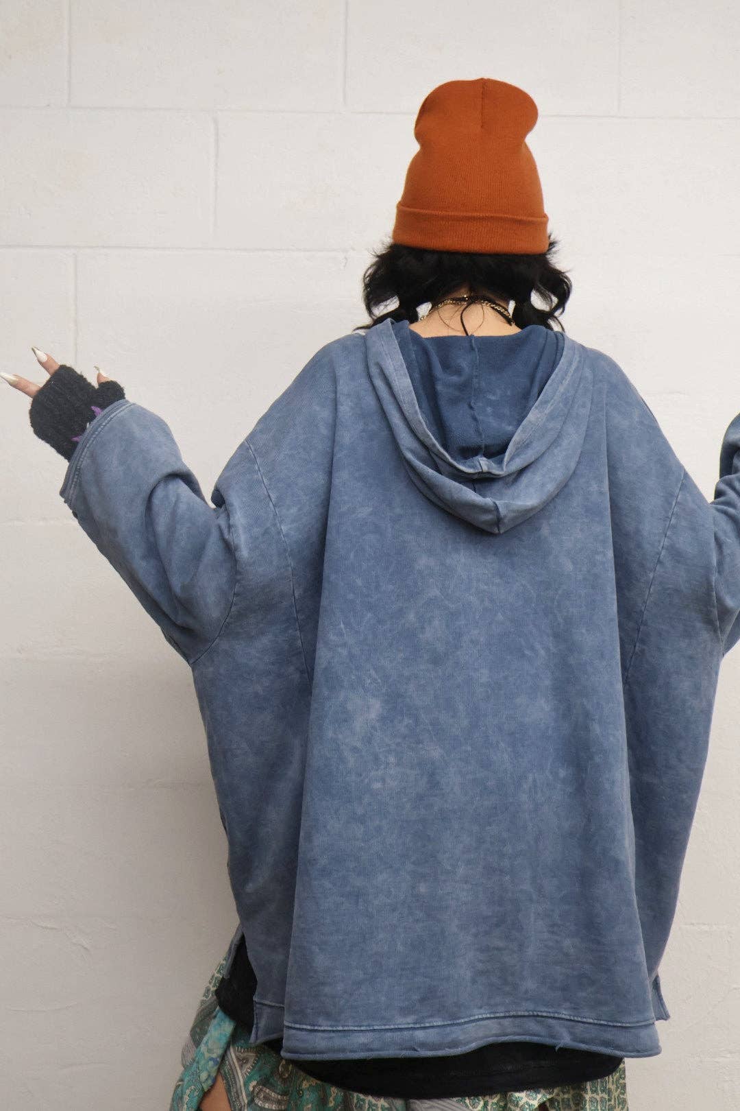 Kantha Bae Dream Pullover Hoodie - Washed Denim Boho Graphic - ivyandlavyboutique Kantha Bae