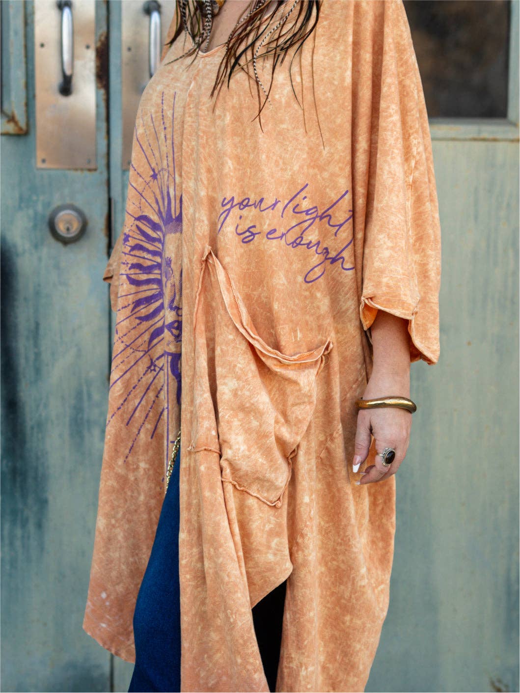 Kantha Bae Dream Split Muu Tee - Sun - Washed Boho Graphic - ivyandlavyboutique Kantha Bae