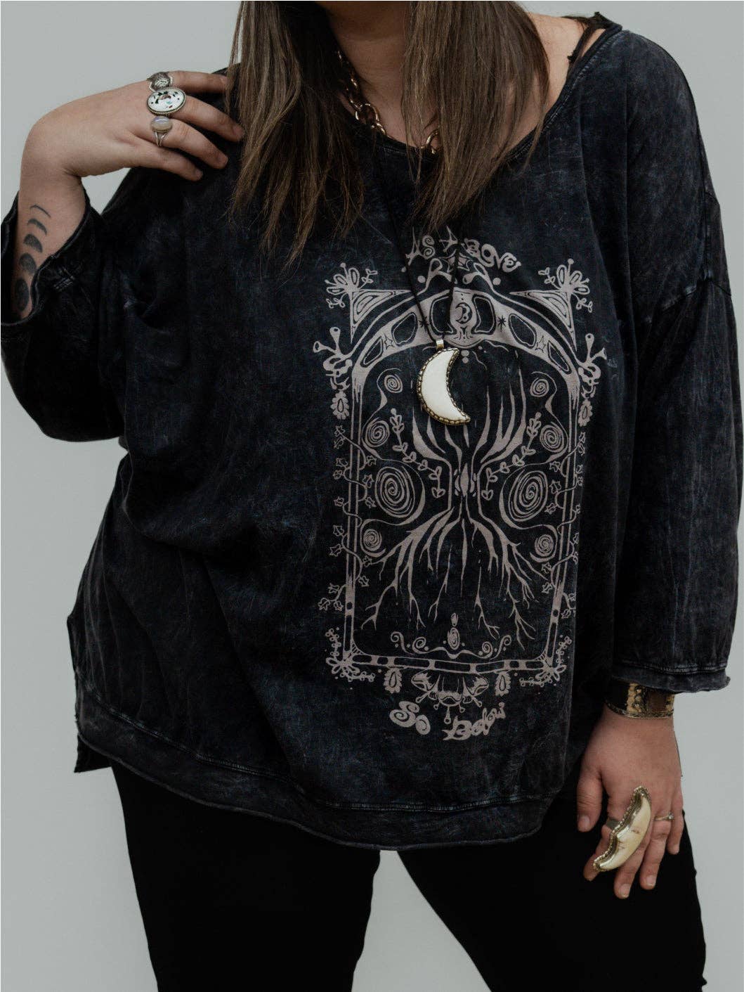 Kantha Bae Dream Tee - As Above, So Below Boho Graphic - ivyandlavyboutique Kantha Bae