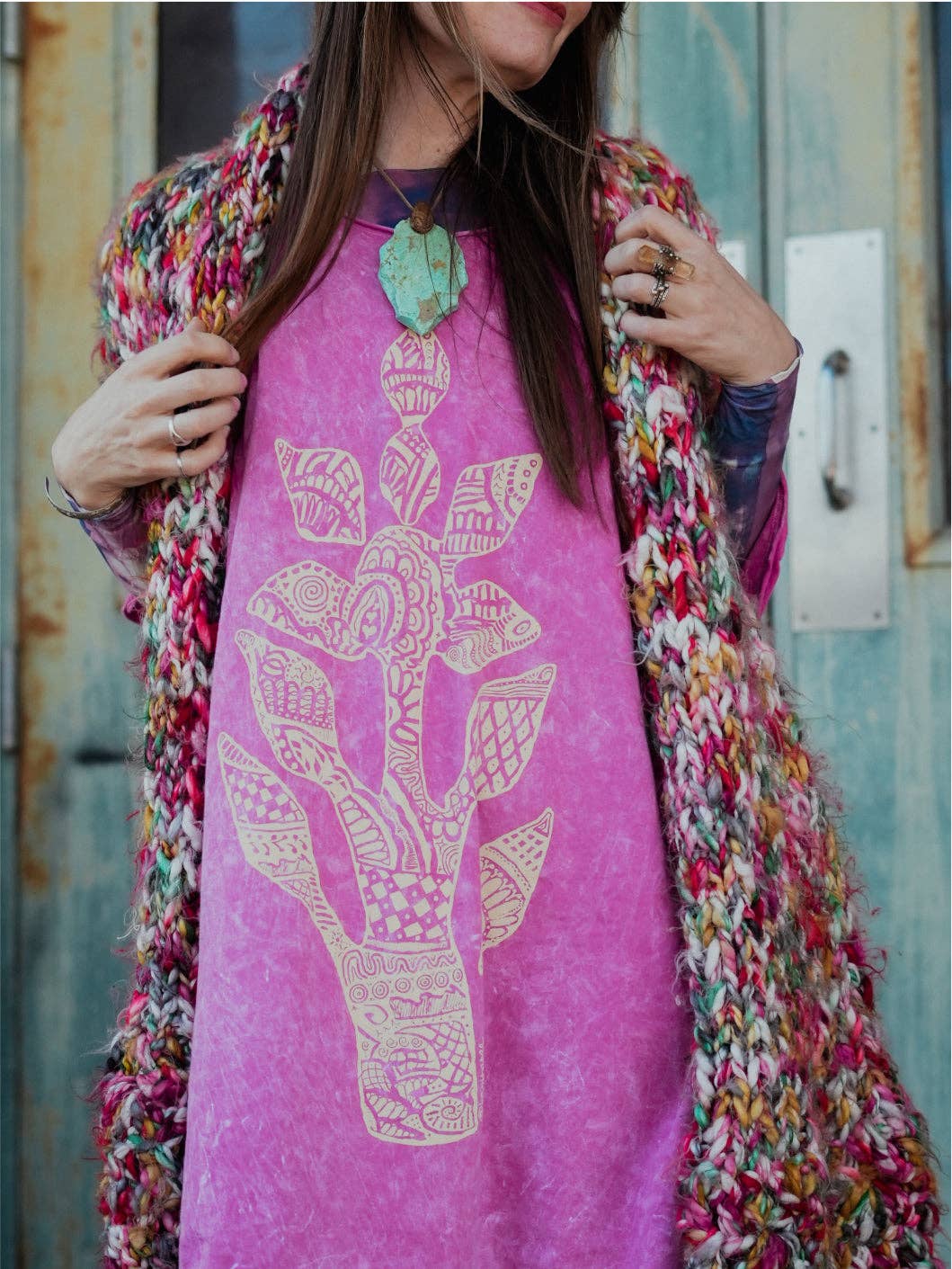 Kantha Bae Dream Tee - Pink - Boho Tee Logo Graphic - ivyandlavyboutique Kantha Bae