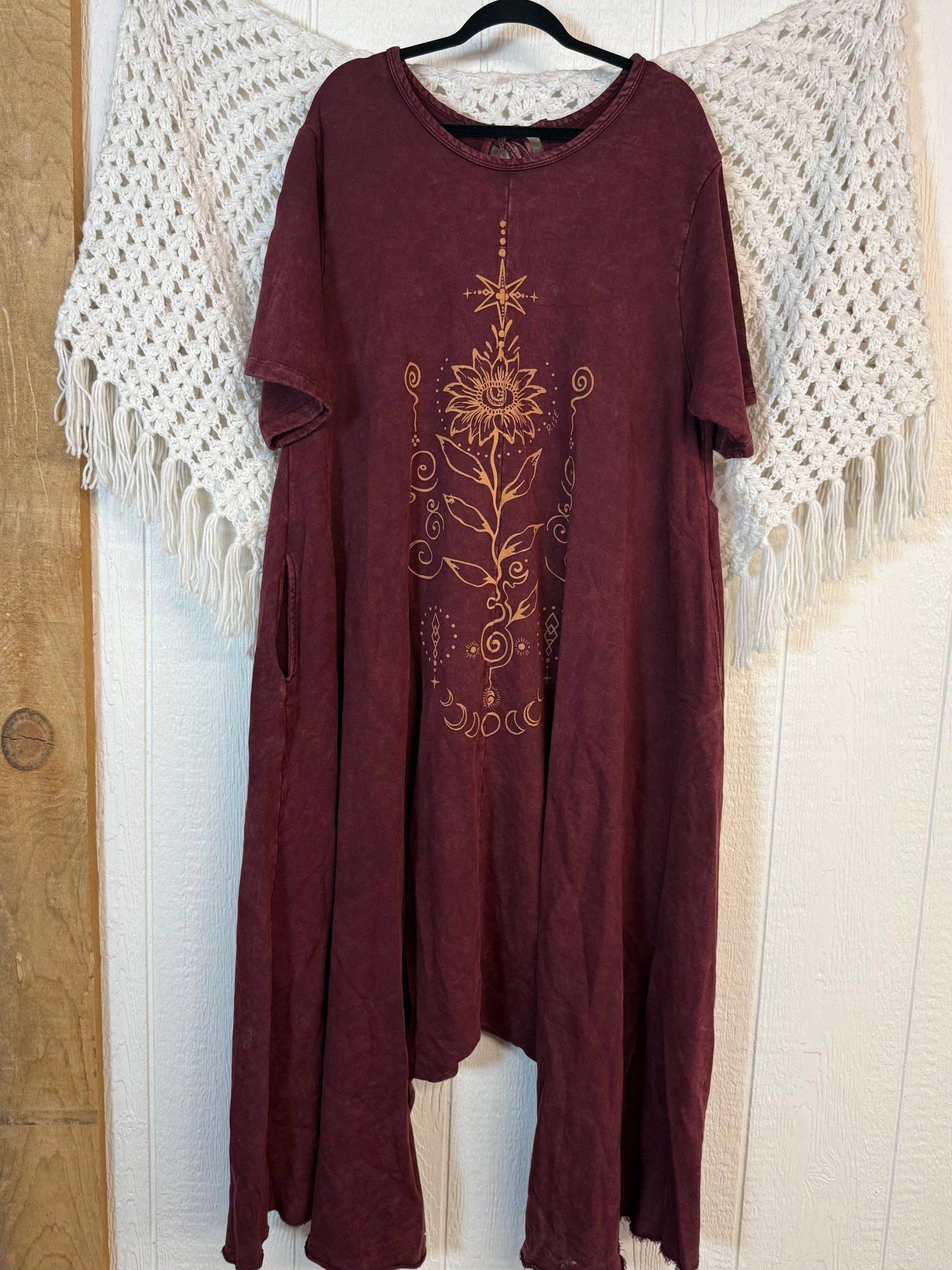Kantha Bae Dream Wide Leg Terry Jumpsuit - Burgundy - Lotus - ivyandlavyboutique Kantha Bae
