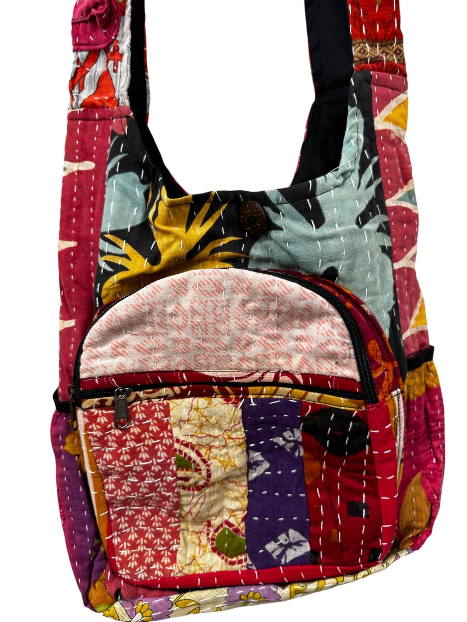Kantha Hippie Bag Combo F - ivyandlavyboutique Kathmandu Imports