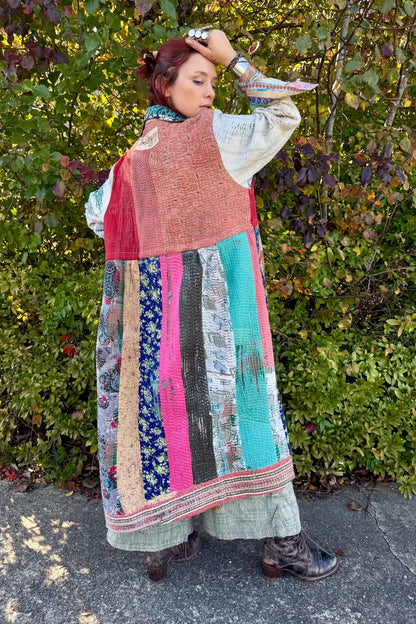 Kantha Sunrise Coat - 183 - ivyandlavyboutique Jaded Gypsy