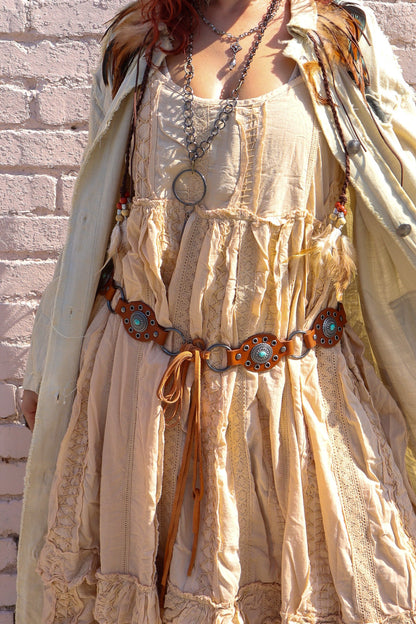 Keep it Together Leather Concho Turquoise Belt - ivyandlavyboutique Most Wanted USA