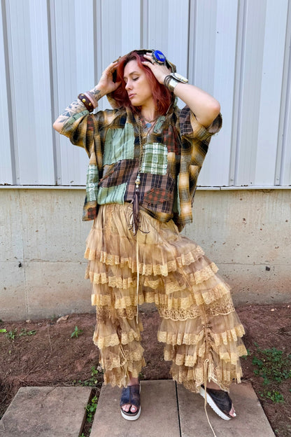 Kicking Leaves Flannel Patchwork Hoodie - ivyandlavyboutique Blue Velvet