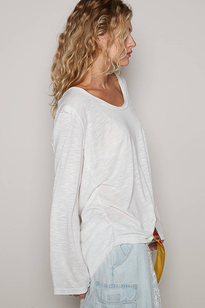 Kimberly Boat Neck Simple Long Sleeve Tee - ivyandlavyboutique Pol Clothing