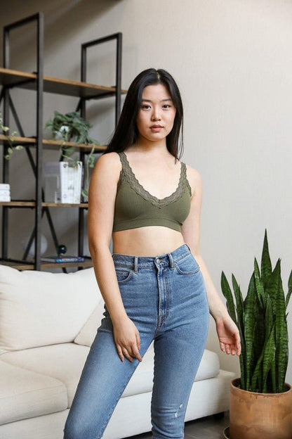 Laceys Trim Padded Bralette - ivyandlavyboutique Leto Accessories