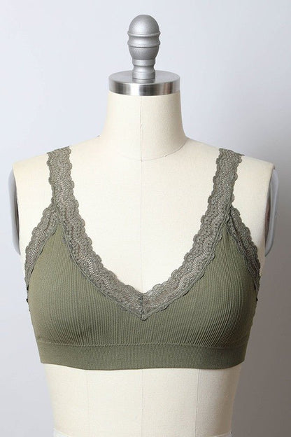 Laceys Trim Padded Bralette - ivyandlavyboutique Leto Accessories