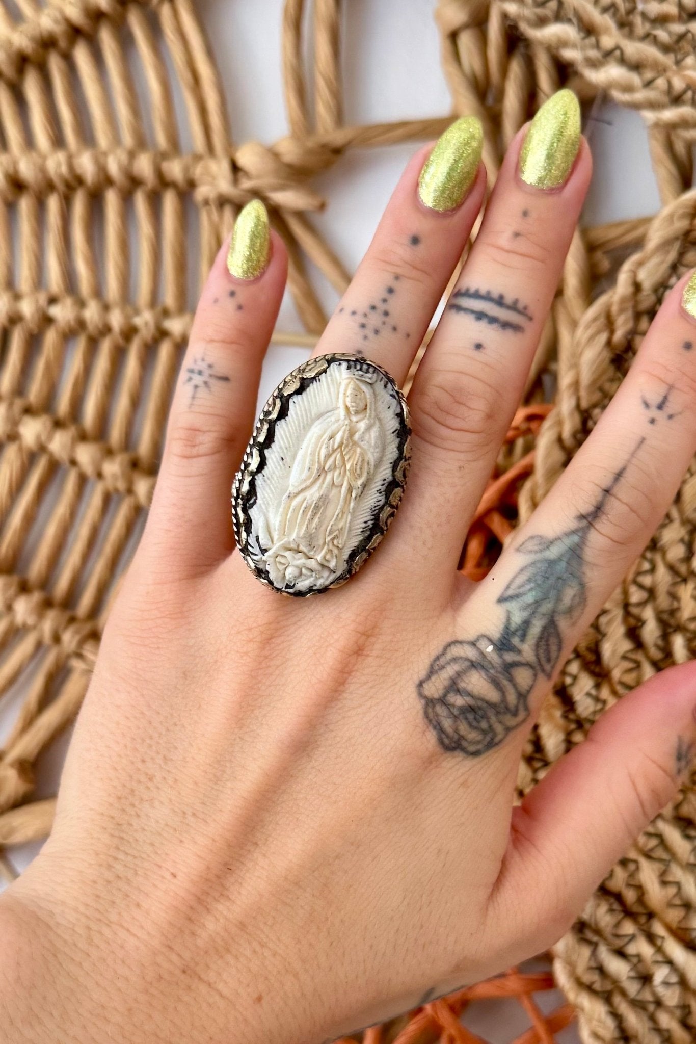 Lady of Guadalupe Carved Ring - ivyandlavyboutique ivyandlavyboutique
