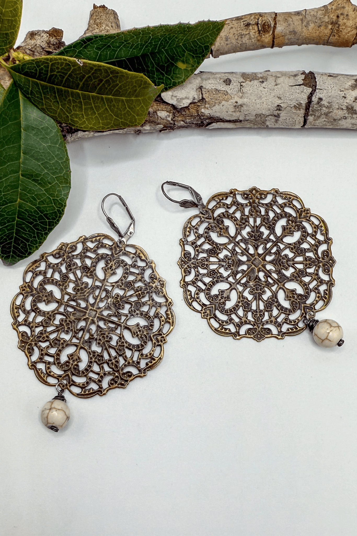 Large Filigree Mandala Earrings - ivyandlavyboutique Spirit Lala