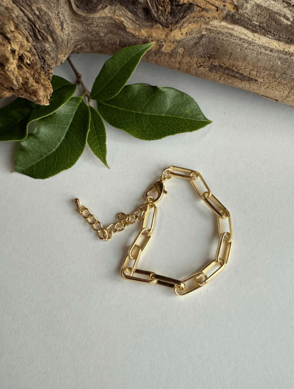 Large Square Link Gold Bracelet - ivyandlavyboutique Spirit Lala