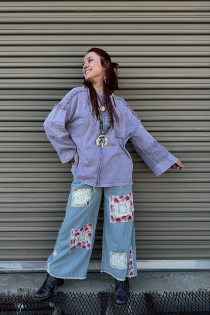 Lavender Dream Slouchy Top - ivyandlavyboutique Blue Velvet