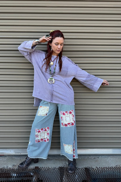 Lavender Dream Slouchy Top - ivyandlavyboutique Blue Velvet