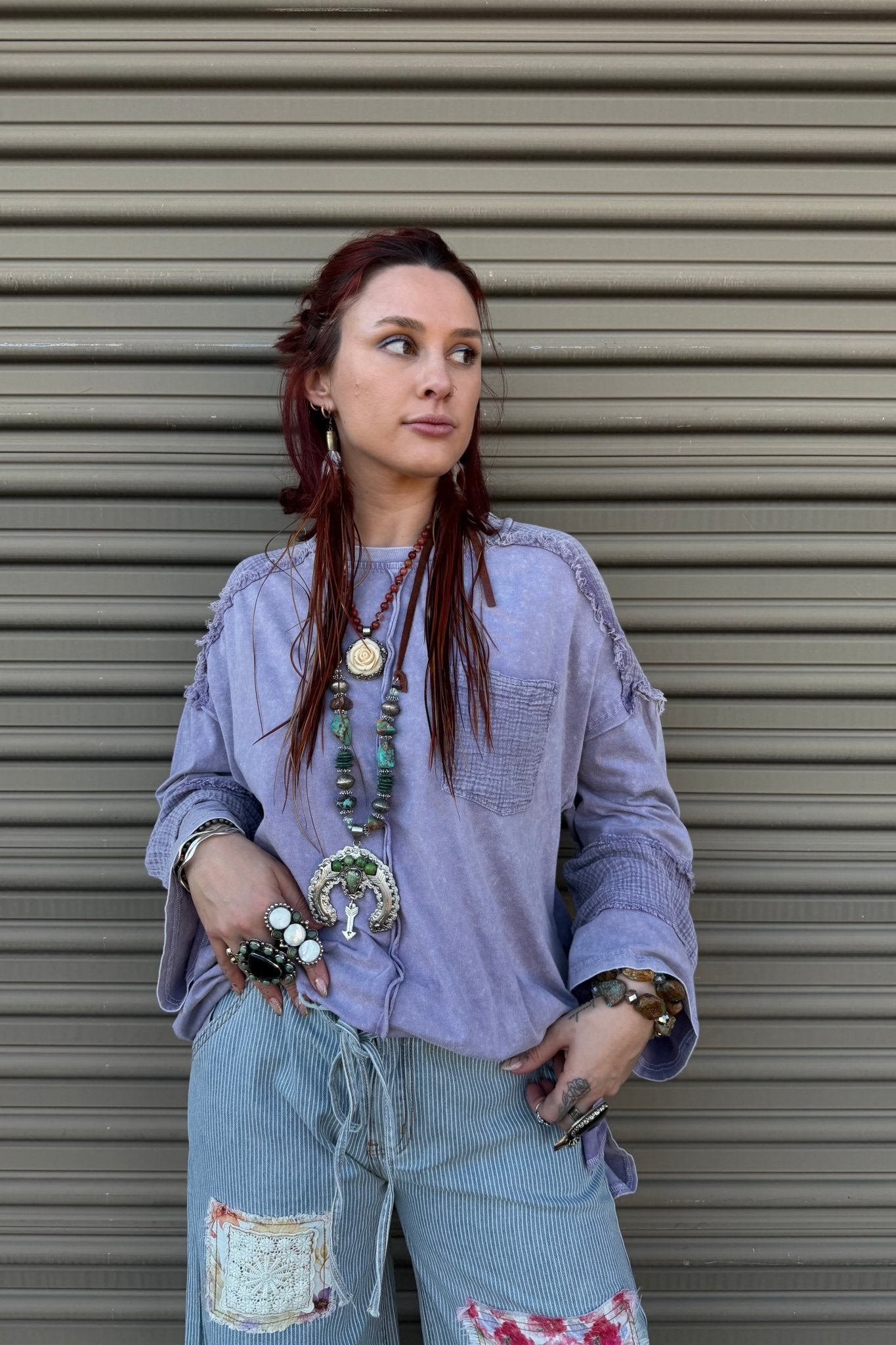 Lavender Dream Slouchy Top - ivyandlavyboutique Blue Velvet