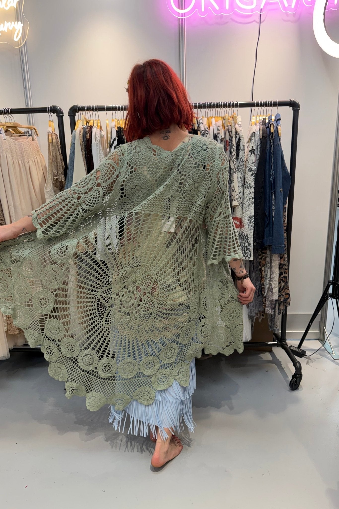 Layering Cardigan in Olive - ivyandlavyboutique Origami Apparel ~ Lace and Crochet inspired