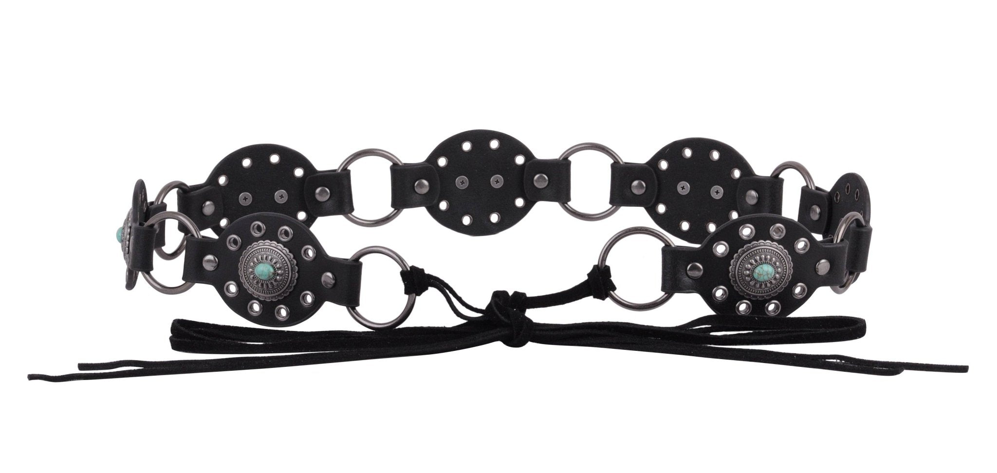 Leather Concho Turquoise Belt - ivyandlavyboutique Most Wanted USA