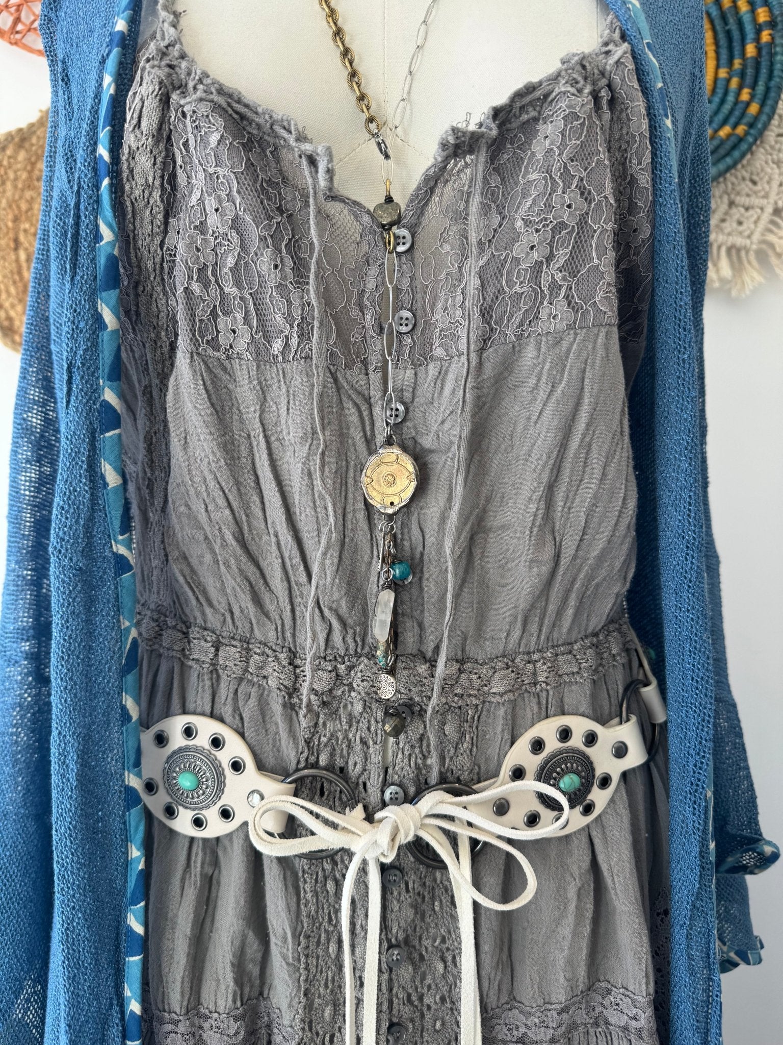 Leather Concho Turquoise Belt - ivyandlavyboutique Most Wanted USA