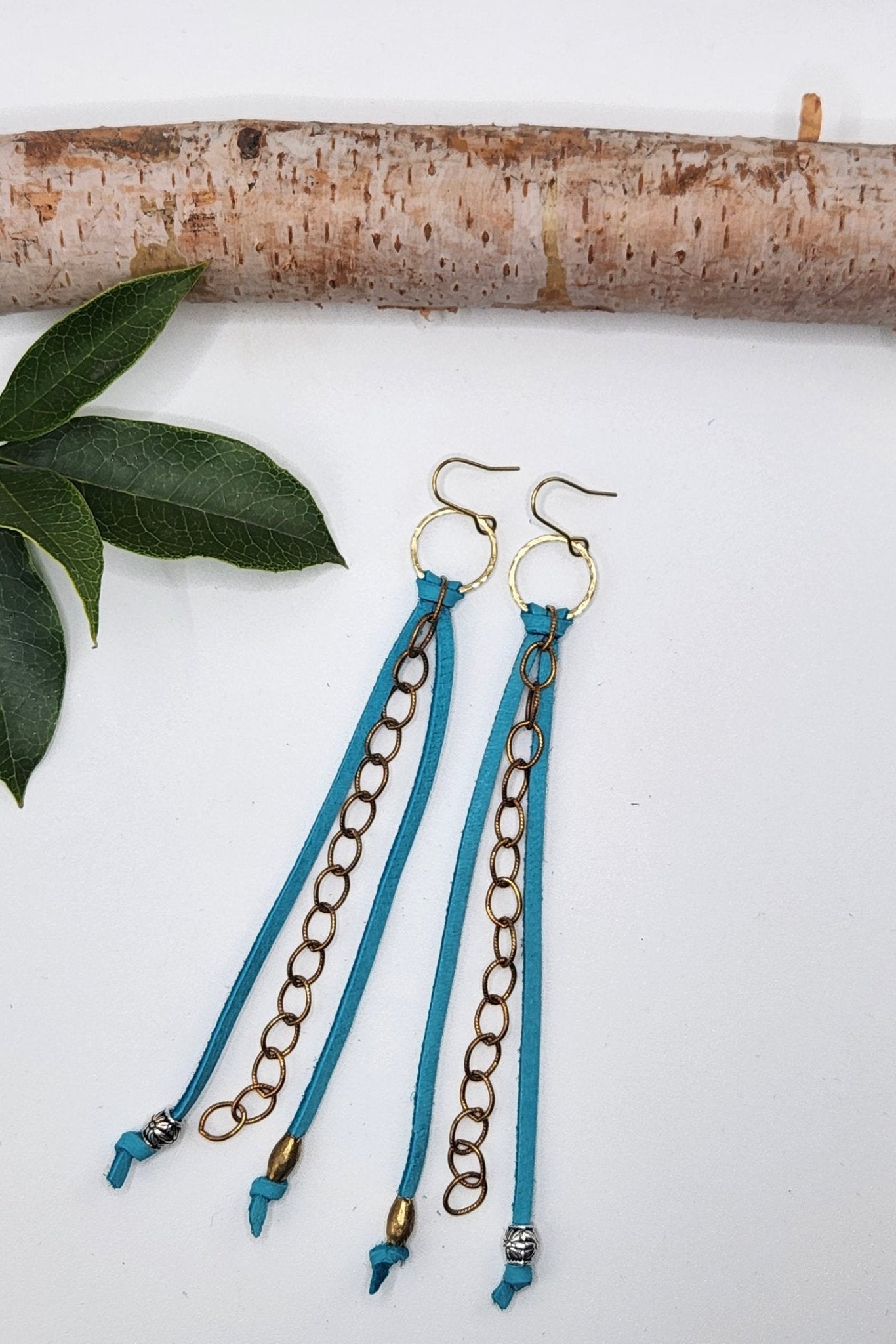 Leather Tassel & Chain Drop Earrings - ivyandlavyboutique Spirit Lala