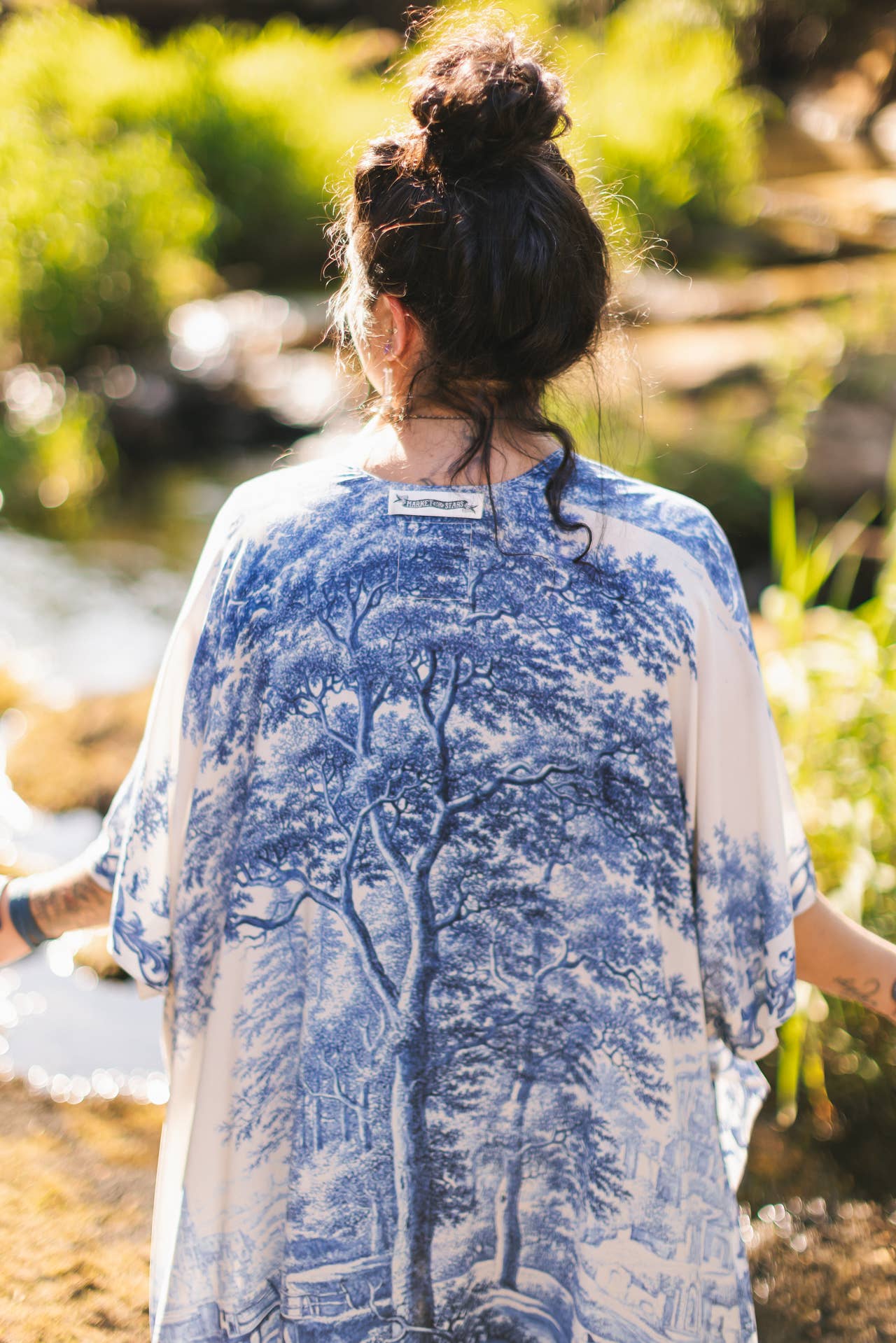 Let The Light In Bohemian Goddess Starduster Kimono w Delft - ivyandlavyboutique Market of Stars (USA)