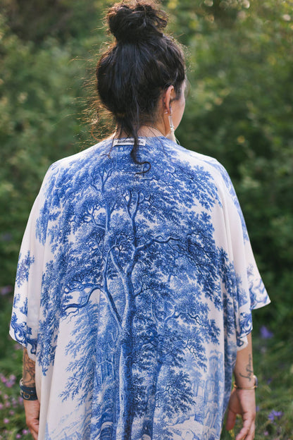 Let The Light In Bohemian Goddess Starduster Kimono w Delft - ivyandlavyboutique Market of Stars (USA)