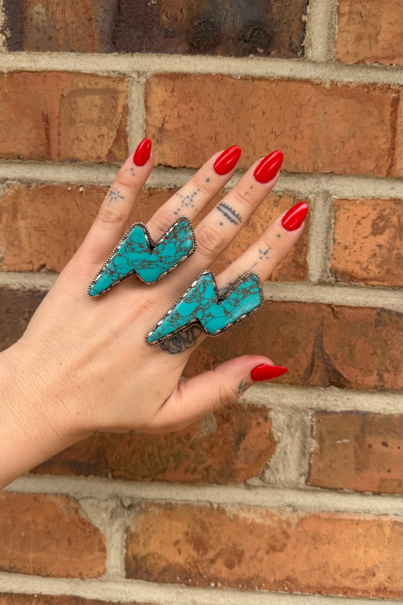 Lightning Bolt Ring in Blue - ivyandlavyboutique ivyandlavyboutique