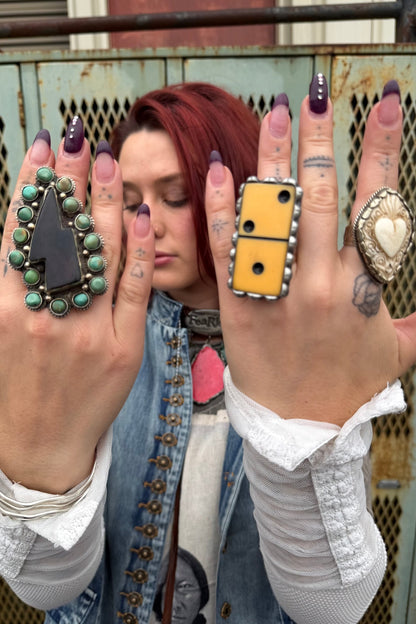 Lightning McQueen Bolt Ring obsidian - ivyandlavyboutique ivyandlavyboutique