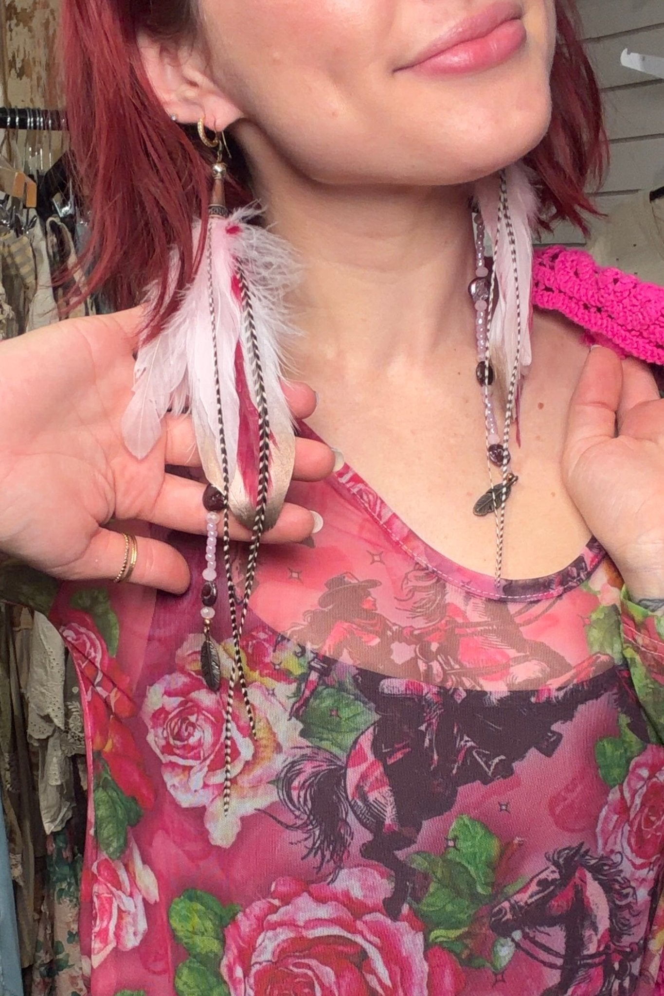 Lil Miss Priss Feather Earring in Pink - ivyandlavyboutique A Rare Bird Shop