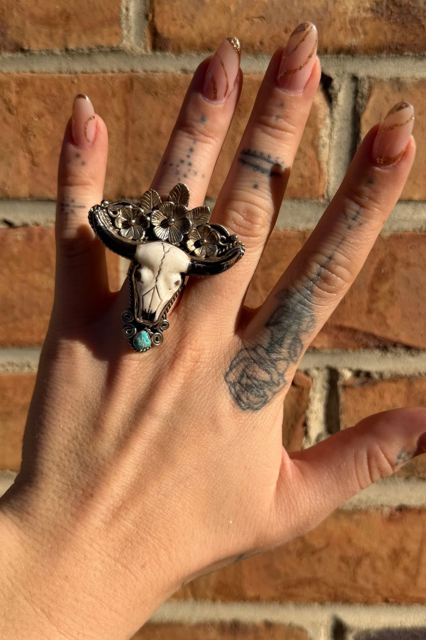 Lil Stunner Skull w/ Turquoise - ivyandlavyboutique ivyandlavyboutique