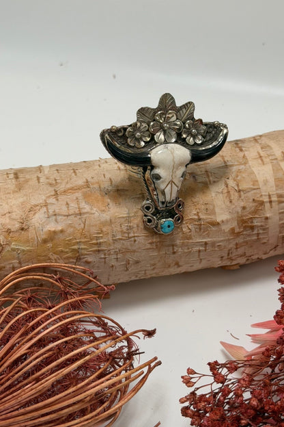 Lil Stunner Turquoise & Horn Ring - ivyandlavyboutique ivyandlavyboutique