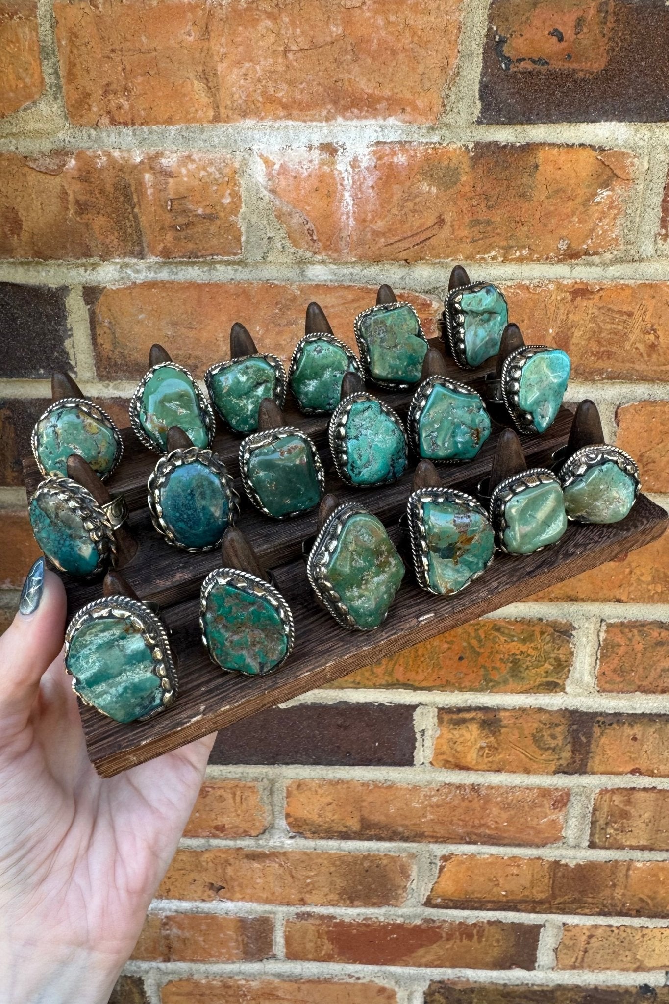 Lil Turquoise Chunk Stone Ring - ivyandlavyboutique ivyandlavyboutique
