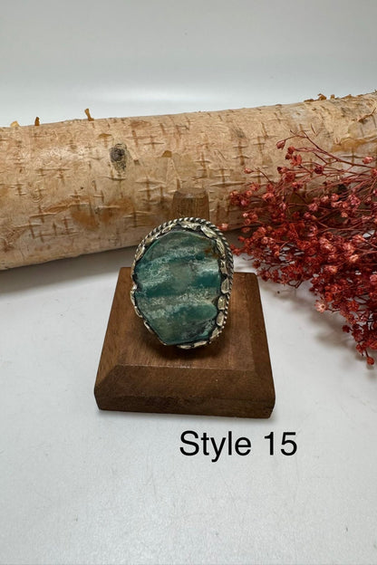 Lil Turquoise Chunk Stone Ring - ivyandlavyboutique ivyandlavyboutique