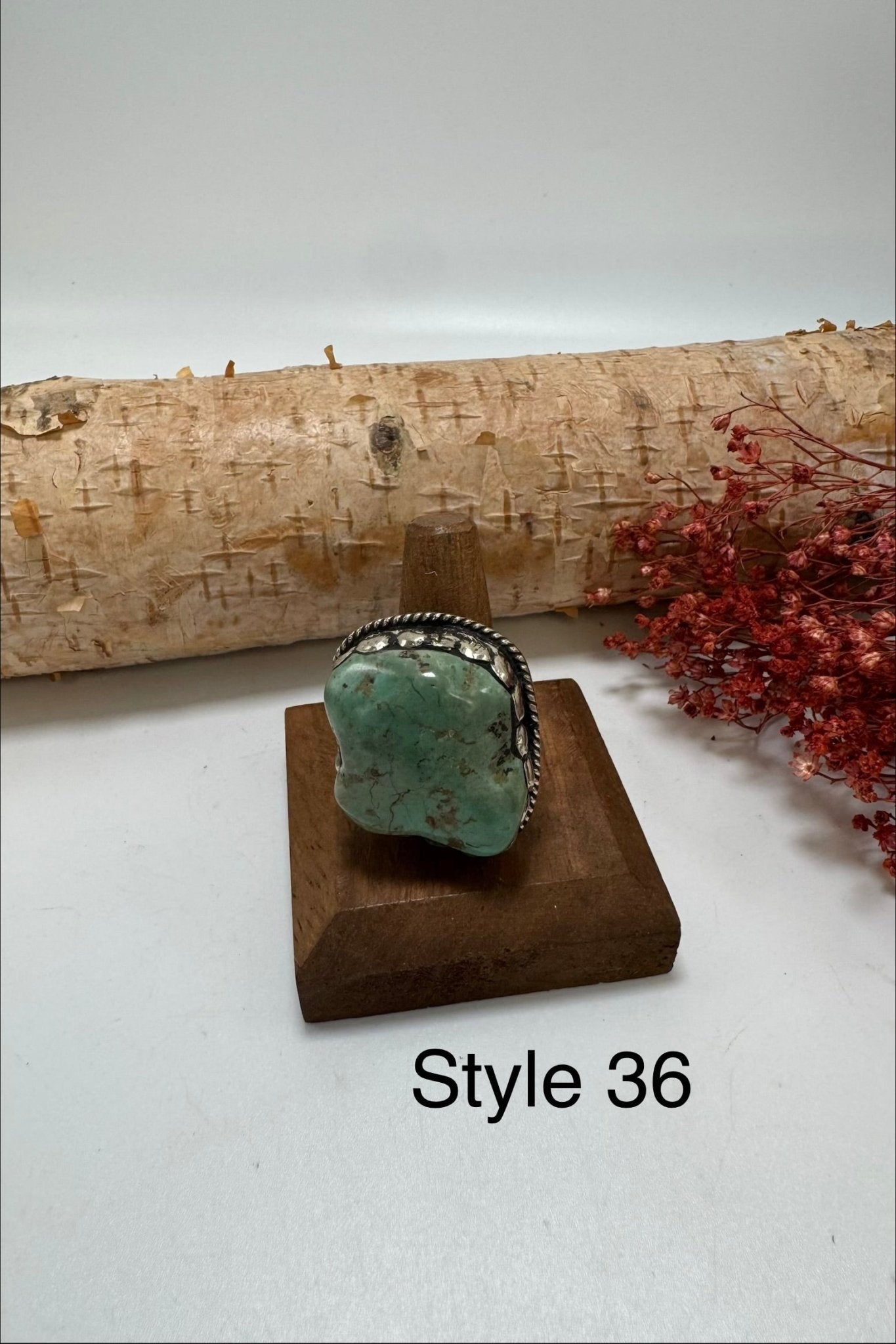 Lil Turquoise Chunk Stone Ring - ivyandlavyboutique ivyandlavyboutique