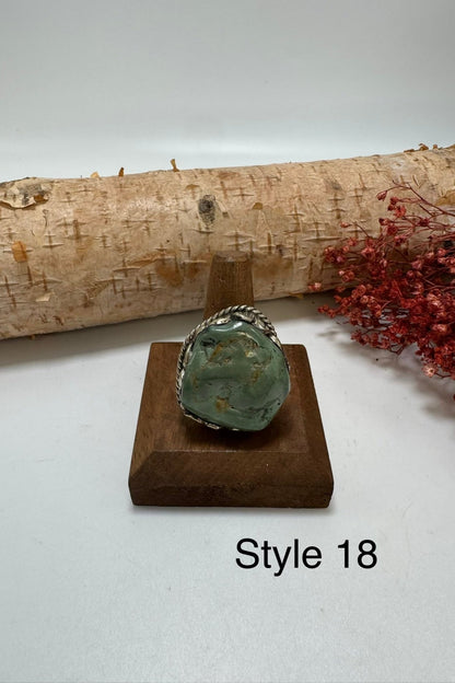 Lil Turquoise Chunk Stone Ring - ivyandlavyboutique ivyandlavyboutique