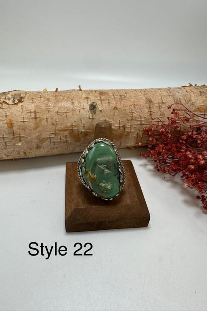 Lil Turquoise Chunk Stone Ring - ivyandlavyboutique ivyandlavyboutique