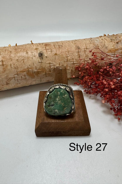Lil Turquoise Chunk Stone Ring - ivyandlavyboutique ivyandlavyboutique