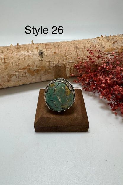 Lil Turquoise Chunk Stone Ring - ivyandlavyboutique ivyandlavyboutique