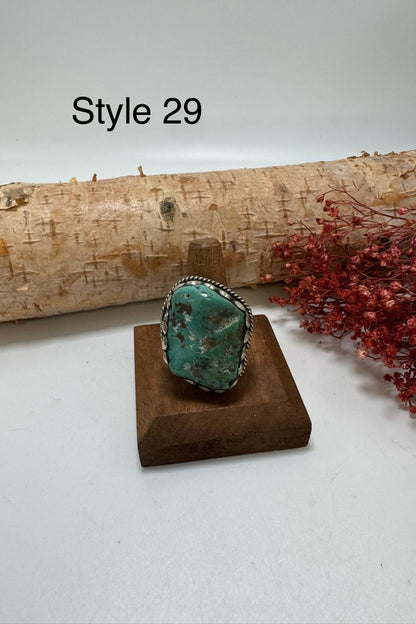 Lil Turquoise Chunk Stone Ring - ivyandlavyboutique ivyandlavyboutique