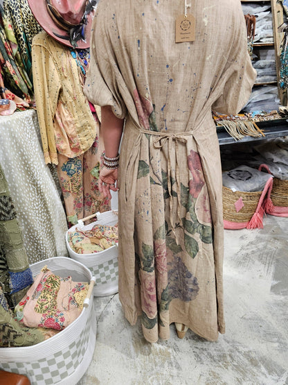 Linen Rose Dress - ivyandlavyboutique A Rare Bird Shop